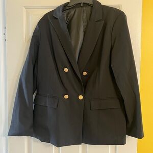 Women's Black Double-Breasted Blazer